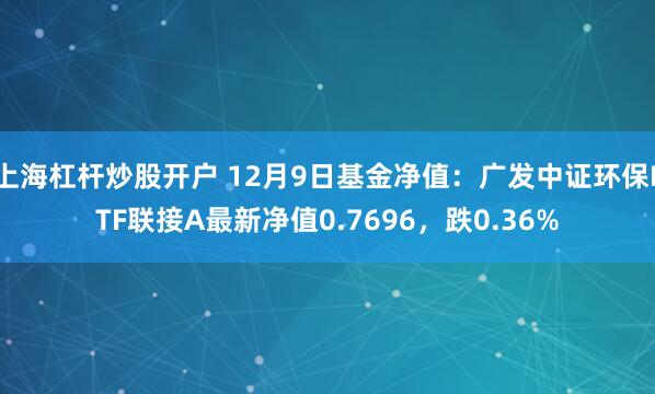 上海杠杆炒股开户 12月9日基金净值：广发中证环保ETF联接A最新净值0.7696，跌0.36%