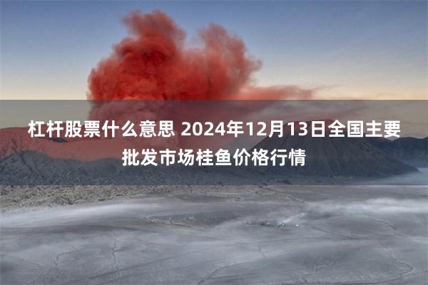 杠杆股票什么意思 2024年12月13日全国主要批发市场桂鱼价格行情