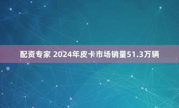 配资专家 2024年皮卡市场销量51.3万辆