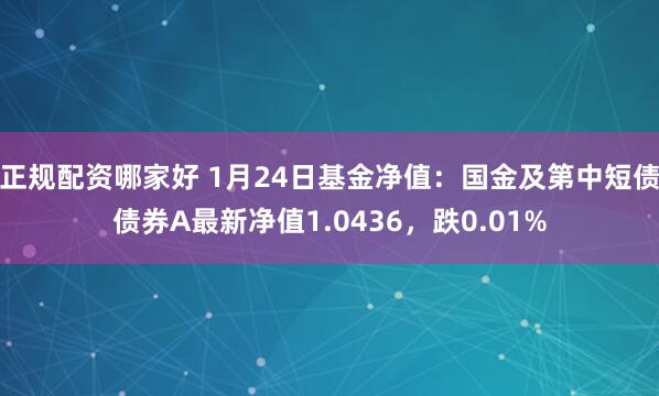 正规配资哪家好 1月24日基金净值：国金及第中短债债券A最新净值1.0436，跌0.01%